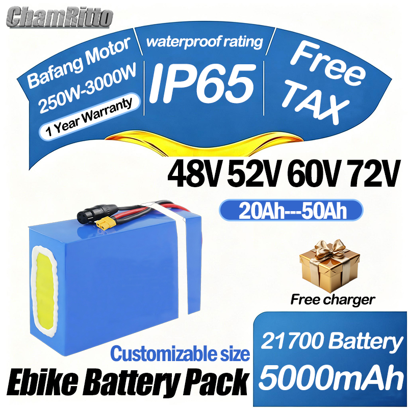 60V 50Ah Electric Scooter Battery - 60V 72V 2000W E-Bike Elektrofahrrad-Akku 1500W