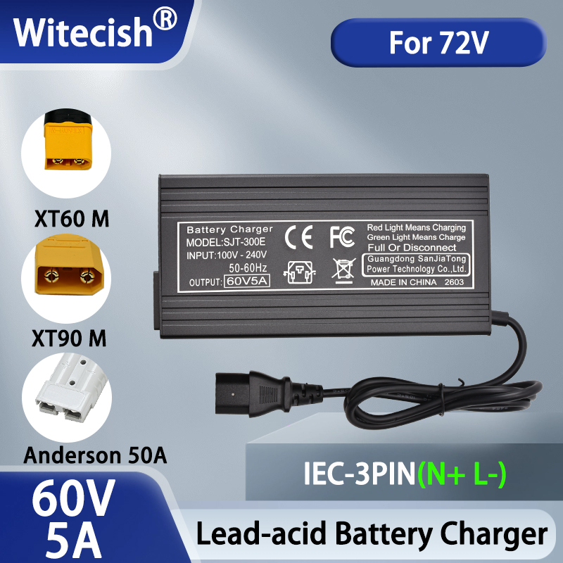 84V 20A Smart Charger - 60V 5A Schnellladegerät mit zweistufigem Ladevorgang,